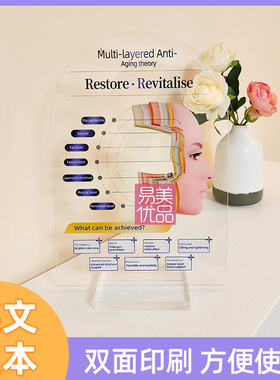 英文亚克力立牌桌面摆件面部抗衰医美医患沟通美容院咨询室产康店