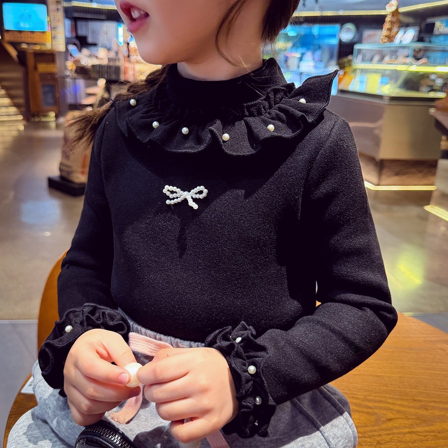 女童加绒打底衫中领小女孩冬装长袖上衣2025新款加厚保暖女宝T恤,淘宝优惠券,粉丝福利购,淘宝优惠卷