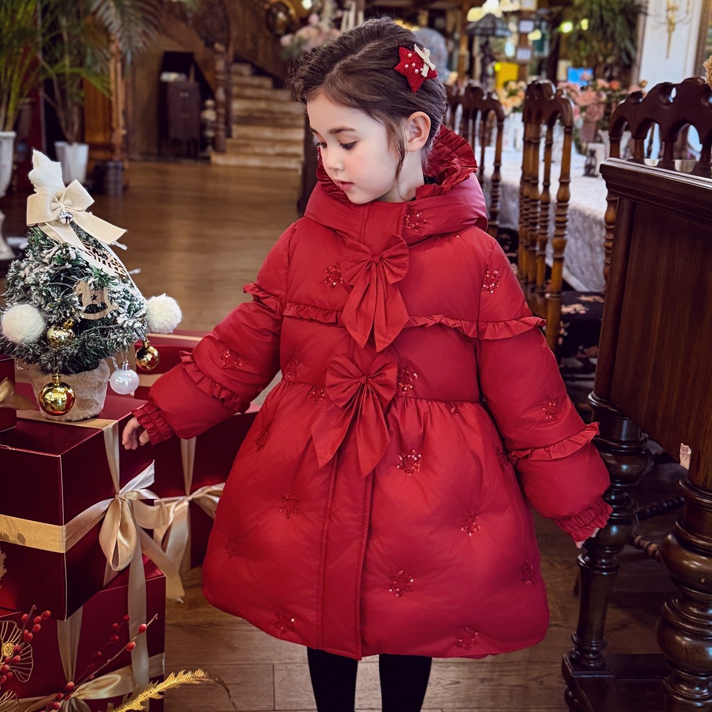 女童中长款羽绒服冬装2025新款儿童韩版90白鸭绒连帽加厚保暖外套,淘宝优惠券,粉丝福利购,淘宝优惠卷