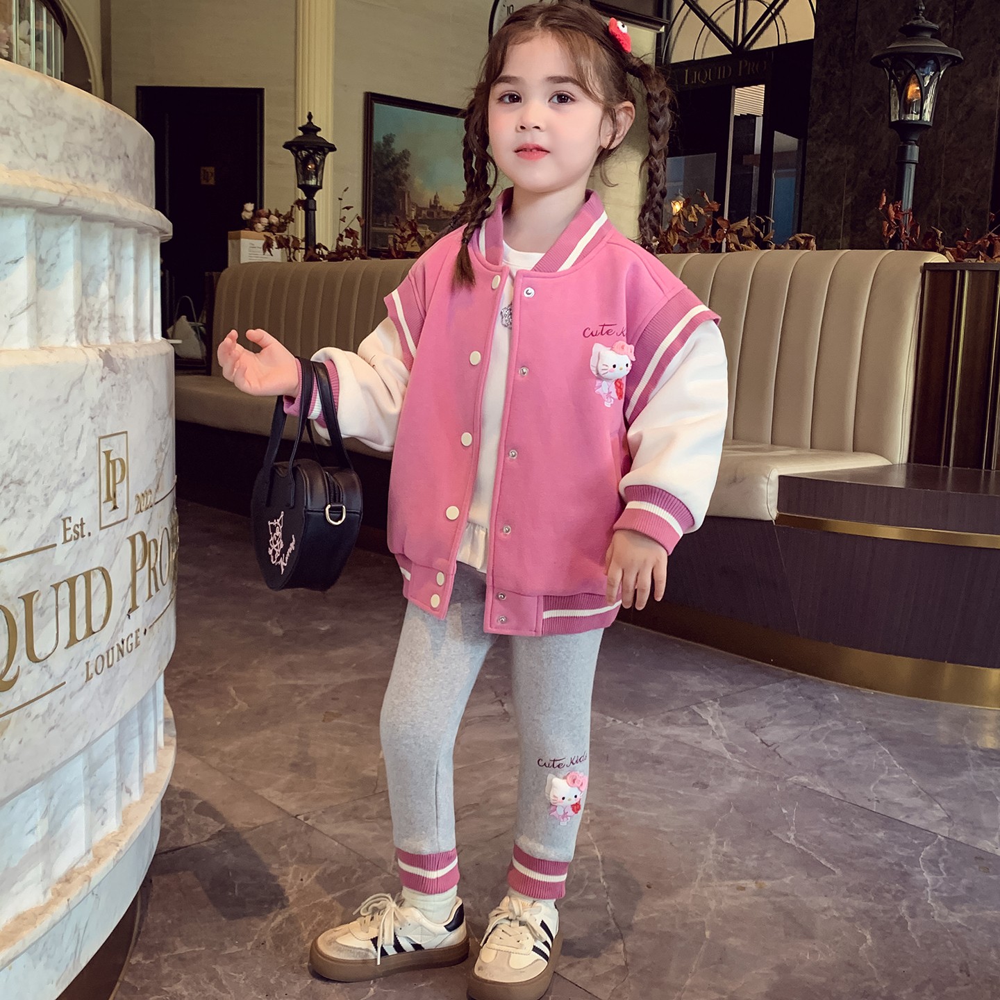 女童加绒打底裤冬装2025新款儿童韩版立体卡通长裤女孩一体绒裤子 - 图2