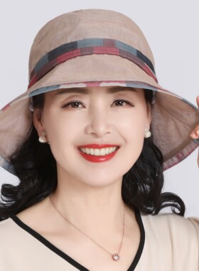 户外盆帽中老年人可折叠洋气夏天