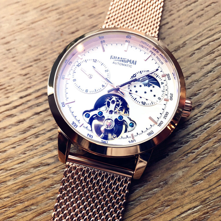 2022新款瑞士男士镂空陀飞轮机械表 光迈国产腕表