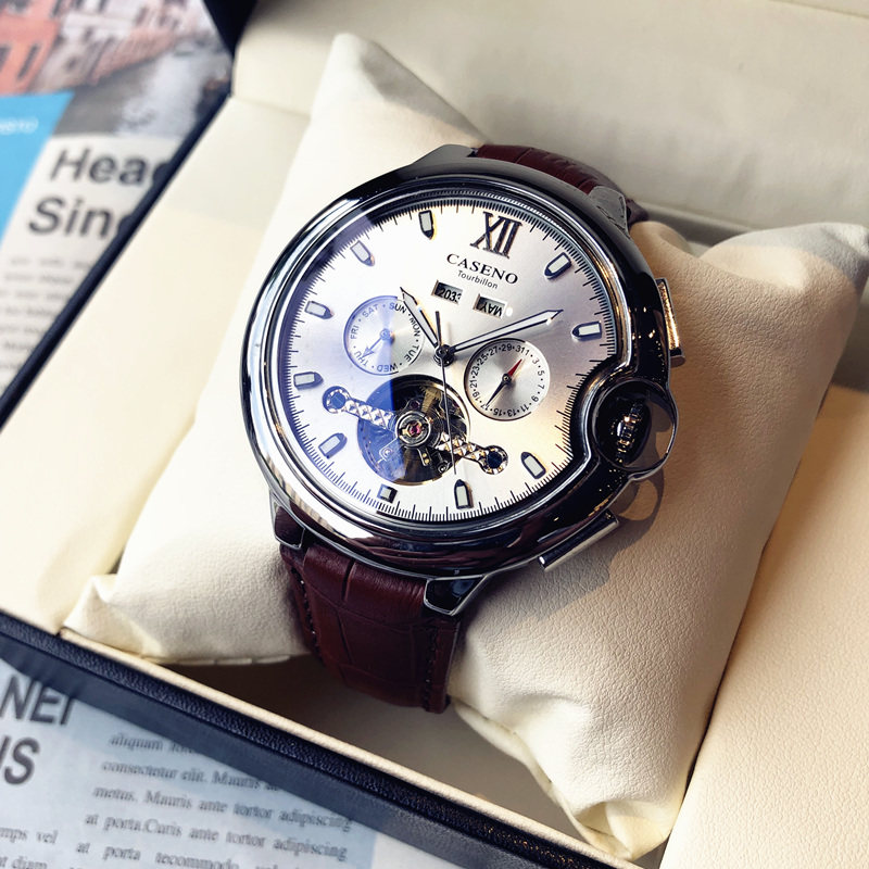 2023新品时尚潮流男士皮带全机械表 光迈国产腕表