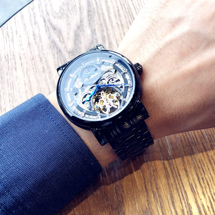 2022新款正品多功能男士镂空机械表 光迈国产腕表