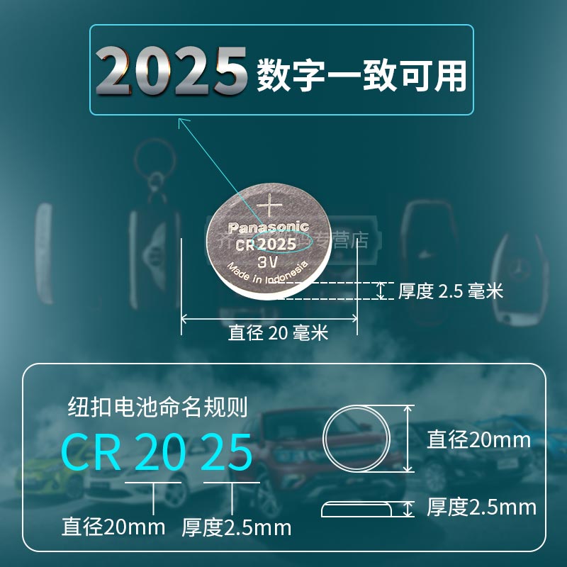 AO史密斯热水器遥控器原装松下CR2025纽扣电池锂电子专门圆形扁3v-图1