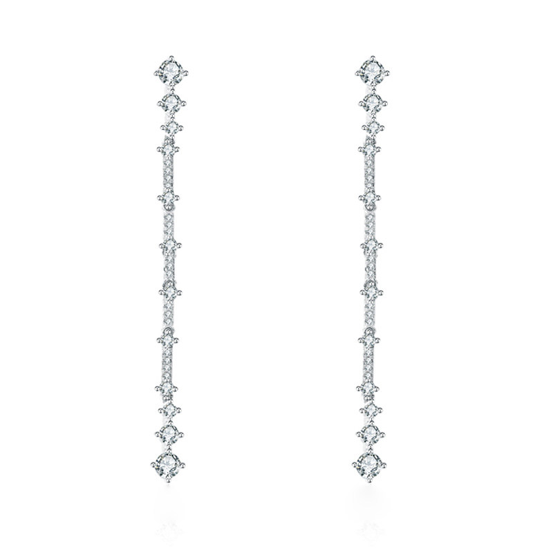 莫桑石耳钉PT950铂金满钻长款流苏耳坠30分钻石耳环欧美百搭气质,淘宝优惠券,粉丝福利购,淘宝优惠卷