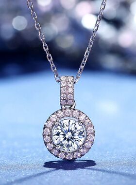 莫桑钻石白金女闪耀满天星项链