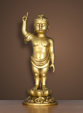 纯铜太子佛佛像浴佛悉达多宝宝佛释迦牟尼佛浴佛用品佛堂供奉摆件