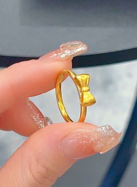 钛钢不掉色新款蝴蝶结戒指