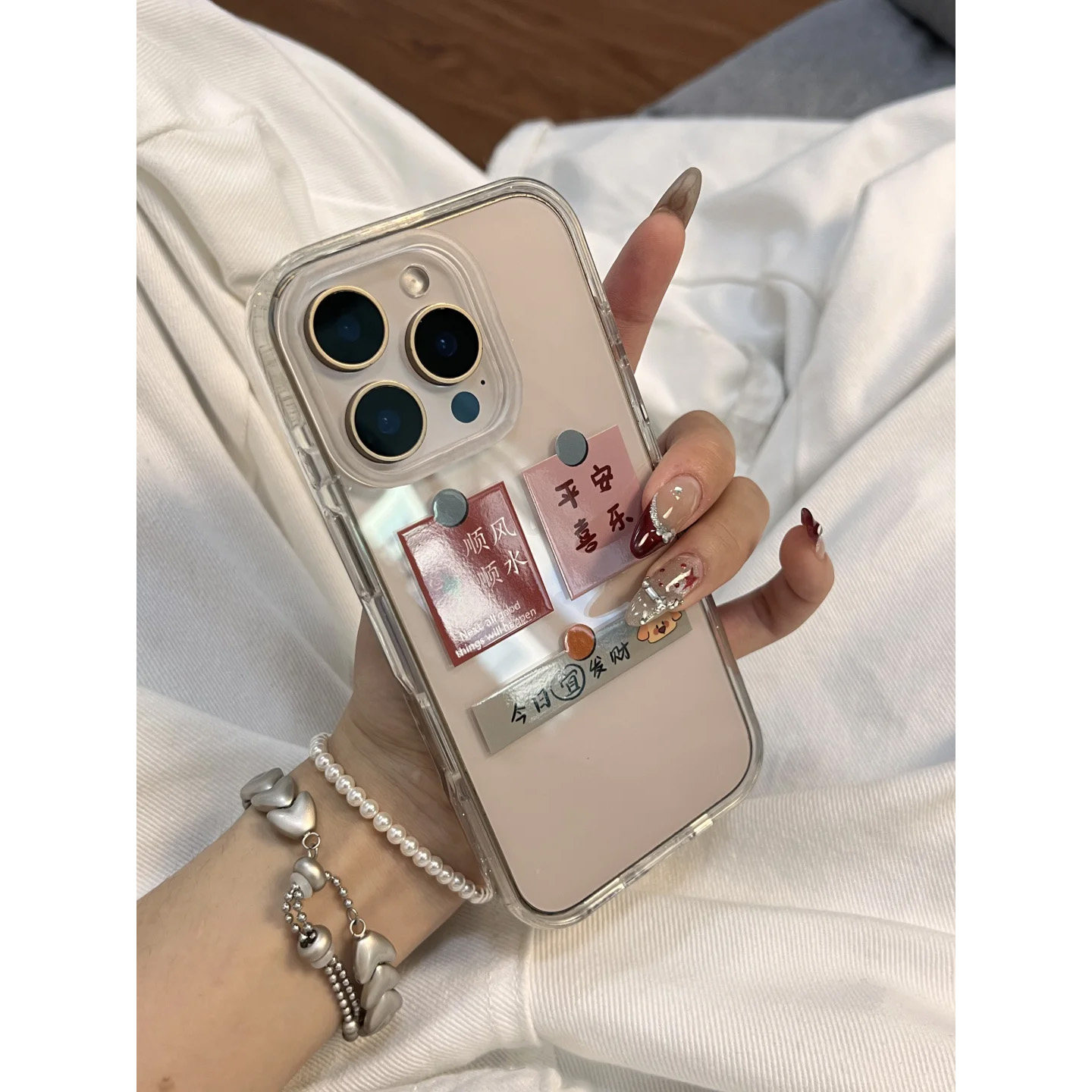 平安喜乐标签适用适用iphone16promax简约苹果14/13/12/11手机壳文字华为mate70oppovivo荣耀小米15红米k80套