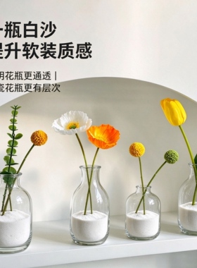 花瓶干花永生插花固定石英砂白沙