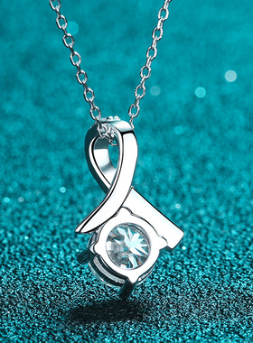 S925银吊坠项链镀PT950金时尚