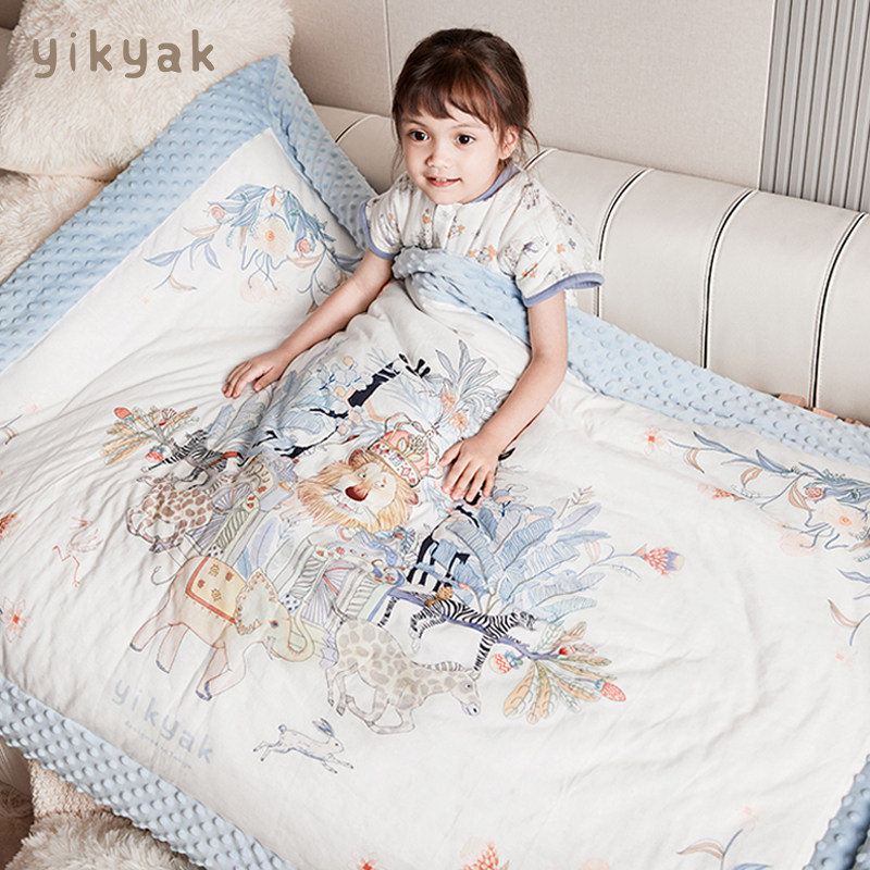 yikyak豆豆毯婴幼儿秋冬儿童盖毯新生儿安抚毯宝宝被子