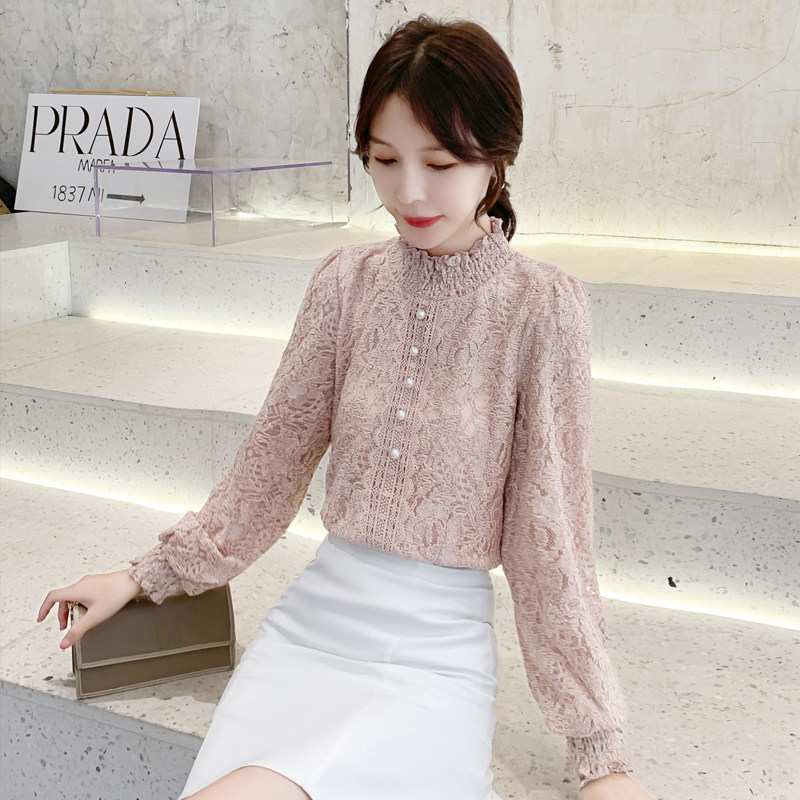 蕾丝衫2020春季新款韩范长袖衬衫 喜提娜蕾丝衫/雪纺衫