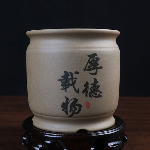 多肉花盆老桩发财树特价清仓创意室内桌面中国风粗陶透气陶瓷盆景 - 图0