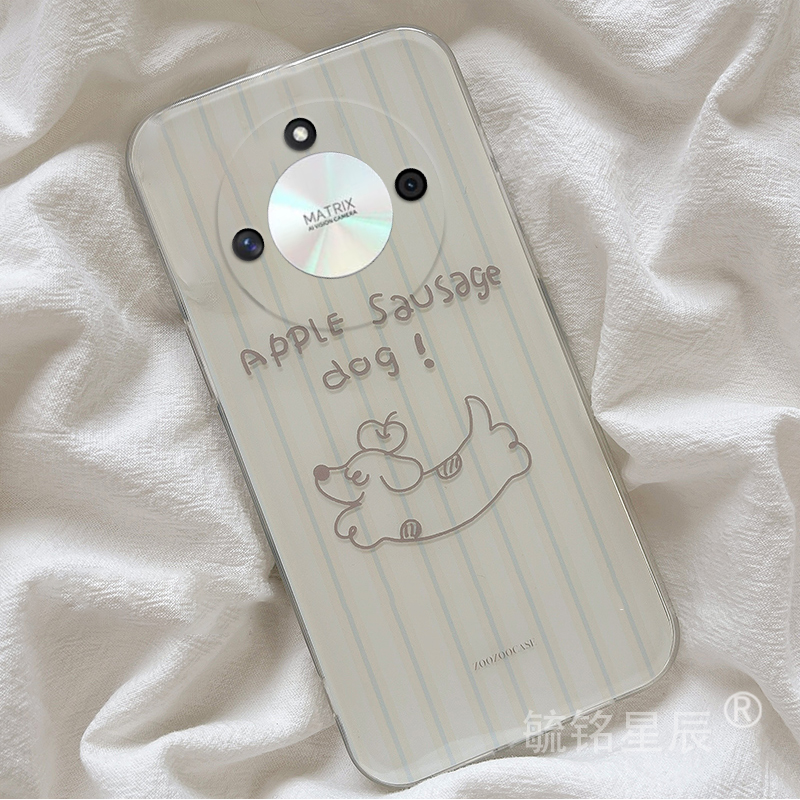 适用华为荣耀x70i手机壳x60i+新款x50i十x40gt竞速版x30max条纹x20se可爱x10小狗x9c透明x9b软硅胶的ins风x7b - 图0