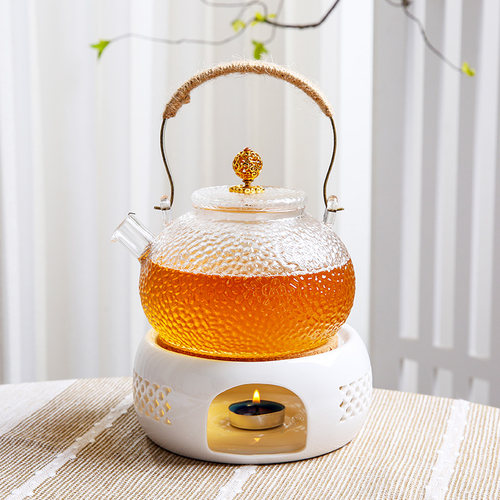 休闲下午茶欧式蜡烛加热茶炉耐热玻璃煮茶器轻奢泡水果花茶壶套装 - 图3