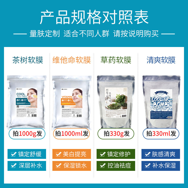 韩国lindsay林赛软膜茶树面膜粉 da海外贴片面膜