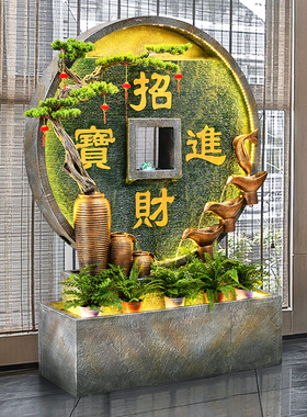 水源工坊循环水中式水幕墙摆件