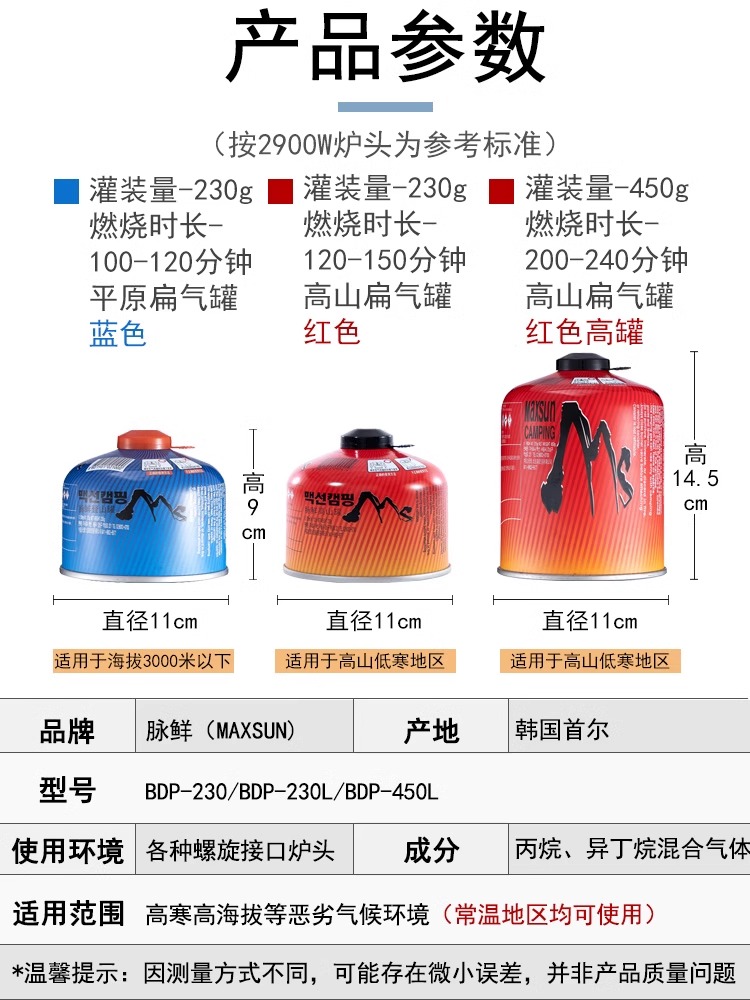 脉鲜气罐小煤气罐户外便携液化气罐高山防爆扁气罐用品丙烷丁烷气 - 图2