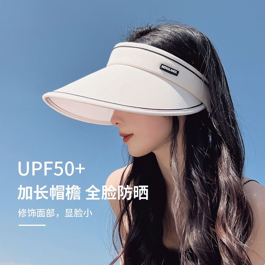 UPF50+夏季防晒帽女大帽檐uv防紫外线空顶遮阳帽子2024新款太阳帽 - 图2