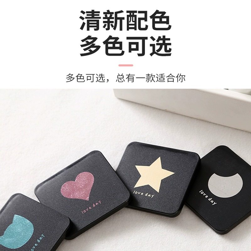 ins风小镜子随身化妆镜高清双面折叠镜手持便携镜可爱梳妆学生镜,淘宝优惠券,粉丝福利购,淘宝优惠卷