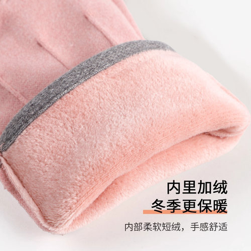 骑行手套男女秋冬摩托车保暖户外自行车骑车防滑可触屏防风防寒 - 图1