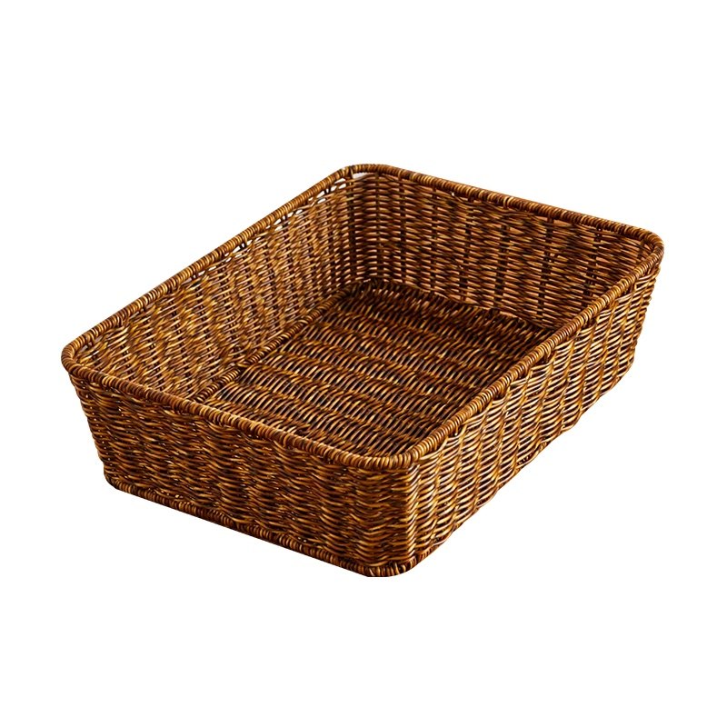 日式仿藤编桌面收纳筐茶几餐桌零食收纳篮小吃篮酒店浴室置物篮子,淘宝优惠券,粉丝福利购,淘宝优惠卷