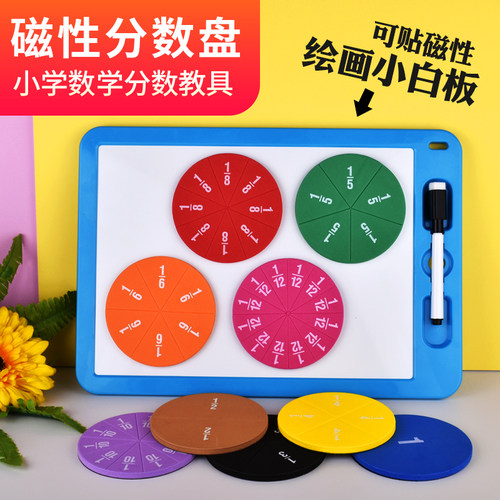 磁吸分数盘磁力磁性分数学习盘演示器三年级数学教具分子分母加减 - 图2