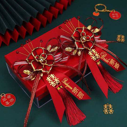 结婚礼胸花一套2025新款高级感仿真胸针襟花父母新郎新娘家人全套