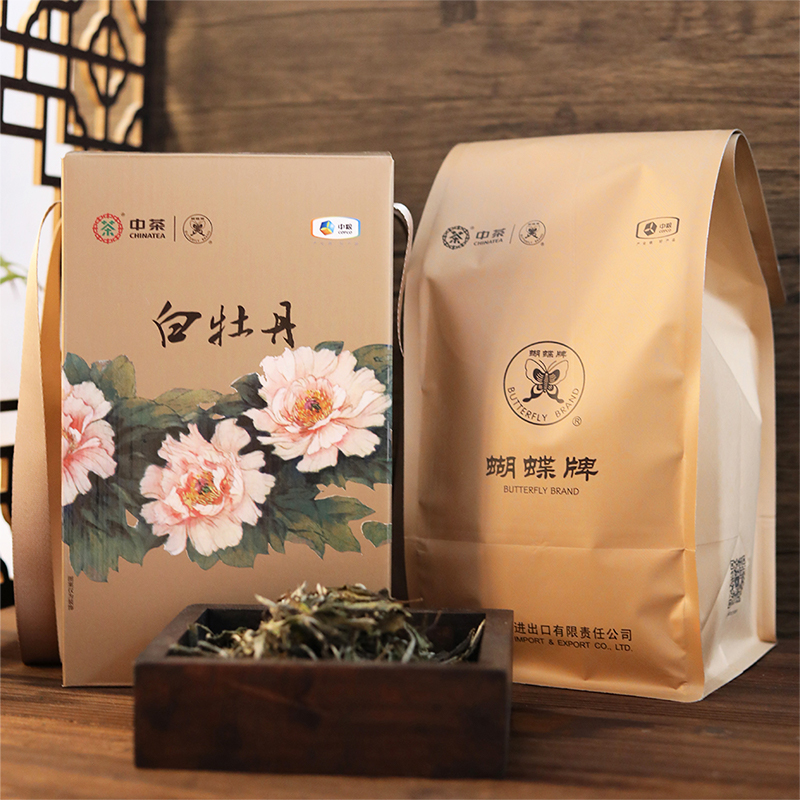 中茶蝴蝶牌白茶高山特级白牡丹春料散茶300g大份量收藏装茶叶中粮 - 图0