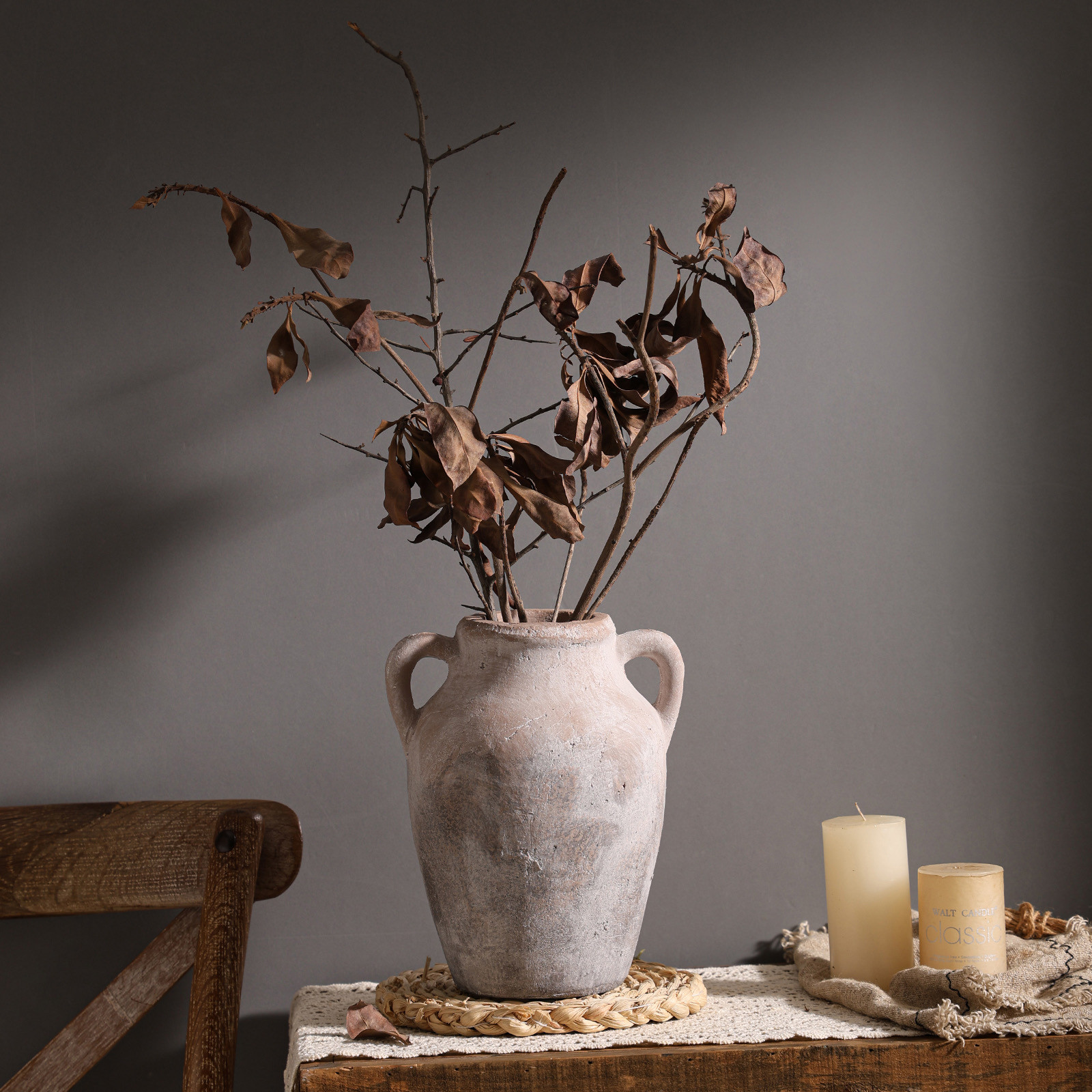 侘寂风花瓶陶瓷高级感陶罐软装客厅复古玄关电视柜装饰品民宿插花,淘宝优惠券,粉丝福利购,淘宝优惠卷