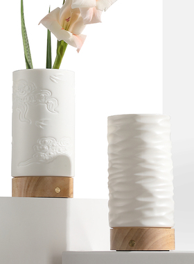 上下一白创意中国风花瓶摆件