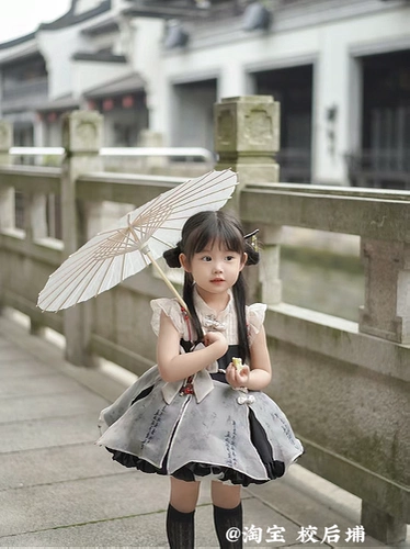 Ханьфу, кисть для письма, дизайнерское платье, летний наряд маленькой принцессы для детского сада, стиль Лолита, китайский стиль, тренд сезона