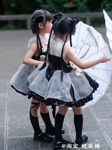 Ханьфу, кисть для письма, дизайнерское платье, летний наряд маленькой принцессы для детского сада, стиль Лолита, китайский стиль, тренд сезона