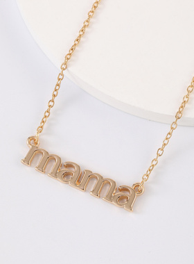 亚马逊新品母亲节mama字母项链女