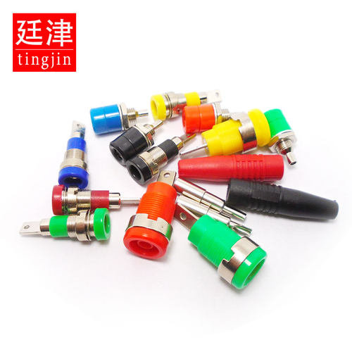 4MM香蕉插座M4*28纯铜接线柱24A端子测试座面板插座母孔 8MM 12MM - 图0