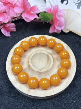 天然原矿新蜜时尚爆款帝王黄圆珠卡14mm手串时尚百搭款