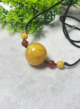 天然原矿新蜜飘白花圆珠锁骨链素绳款吊坠时尚百搭