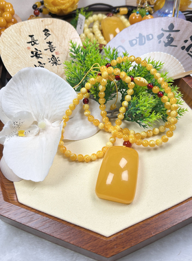 原矿新蜜小无事牌珠珠链吊坠时尚百搭