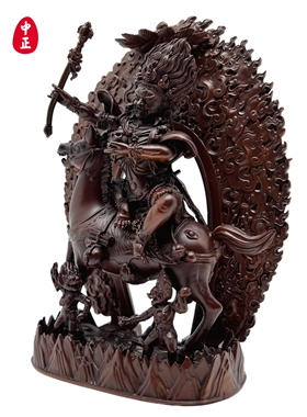 吉祥天母15cm中正造像红铜摆件