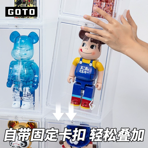 Goto Gundam Model Figure Box Blind Box Labubu Storage Display Rick Rick Scient Bear Bear Molly Transparent Dust -Robe