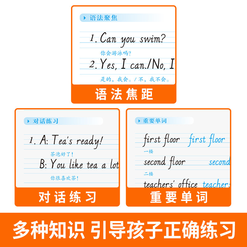 七年级上册英语字帖人教版课本同步初中学生专用英语单词短语临摹硬笔书法练字本英文字帖手写描红本英语字帖课课练每日一练
