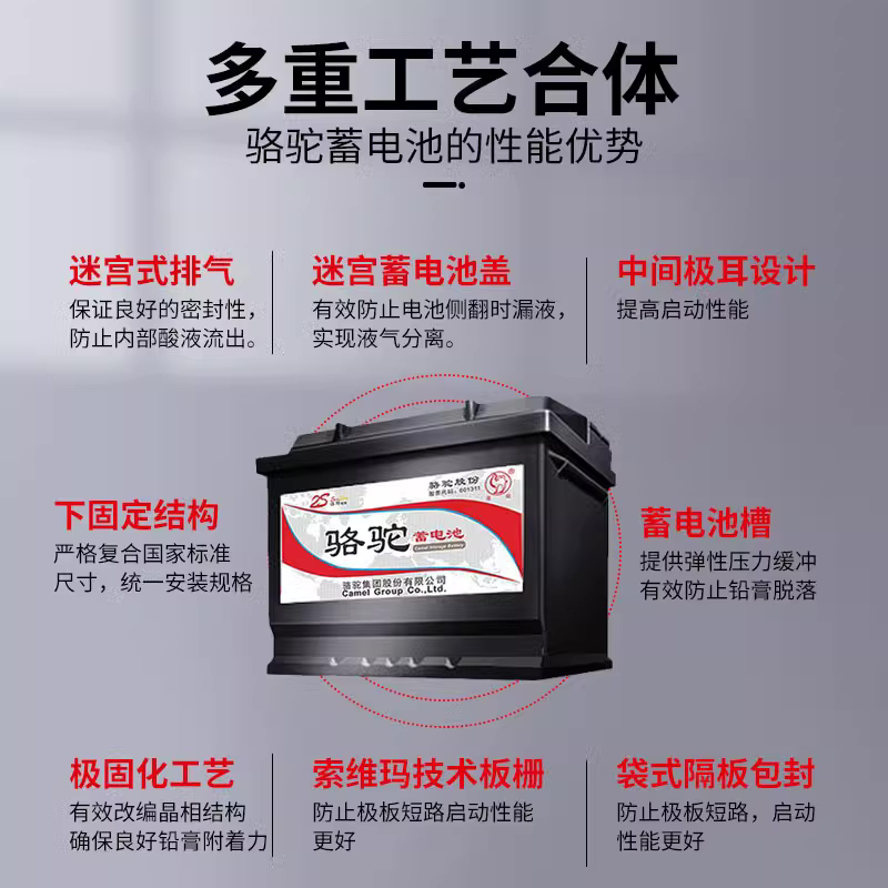 骆驼蓄电池12V40AH适配比F0专用新捷达专用配套汽车电瓶54017 - 图2