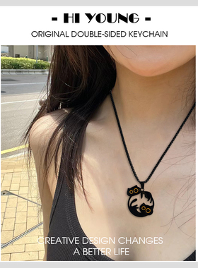 「小懒猫项链」HiYOUNG原创可爱合金项链情侣百搭配饰挂件吊坠颈