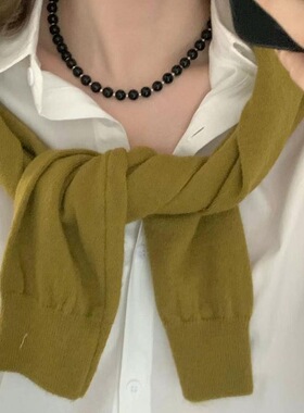 东大门韩代earlobe 黑银拼色颈链 欧尼同款ins冷淡叠戴项链锁骨链