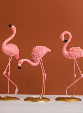 北欧ins轻奢火烈鸟桌面摆件家居酒柜办公室婚房装饰品创意小摆设