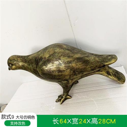 仿真鸽子摆件动物雕塑仿不锈钢铜小鸟燕子户外庭院花园室内装饰品 - 图1