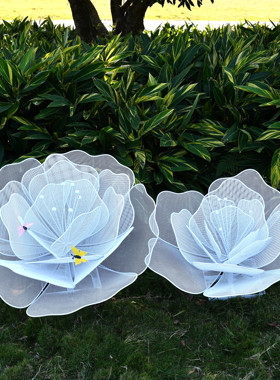 户外不锈钢蒲公英雕塑铁艺发光镂空花朵园林摆件草坪美陈装饰景观