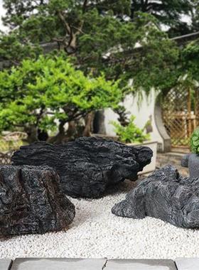 户外仿真假石头造景英德石玻璃钢青龙石雕塑落地摆件转角橱窗装饰